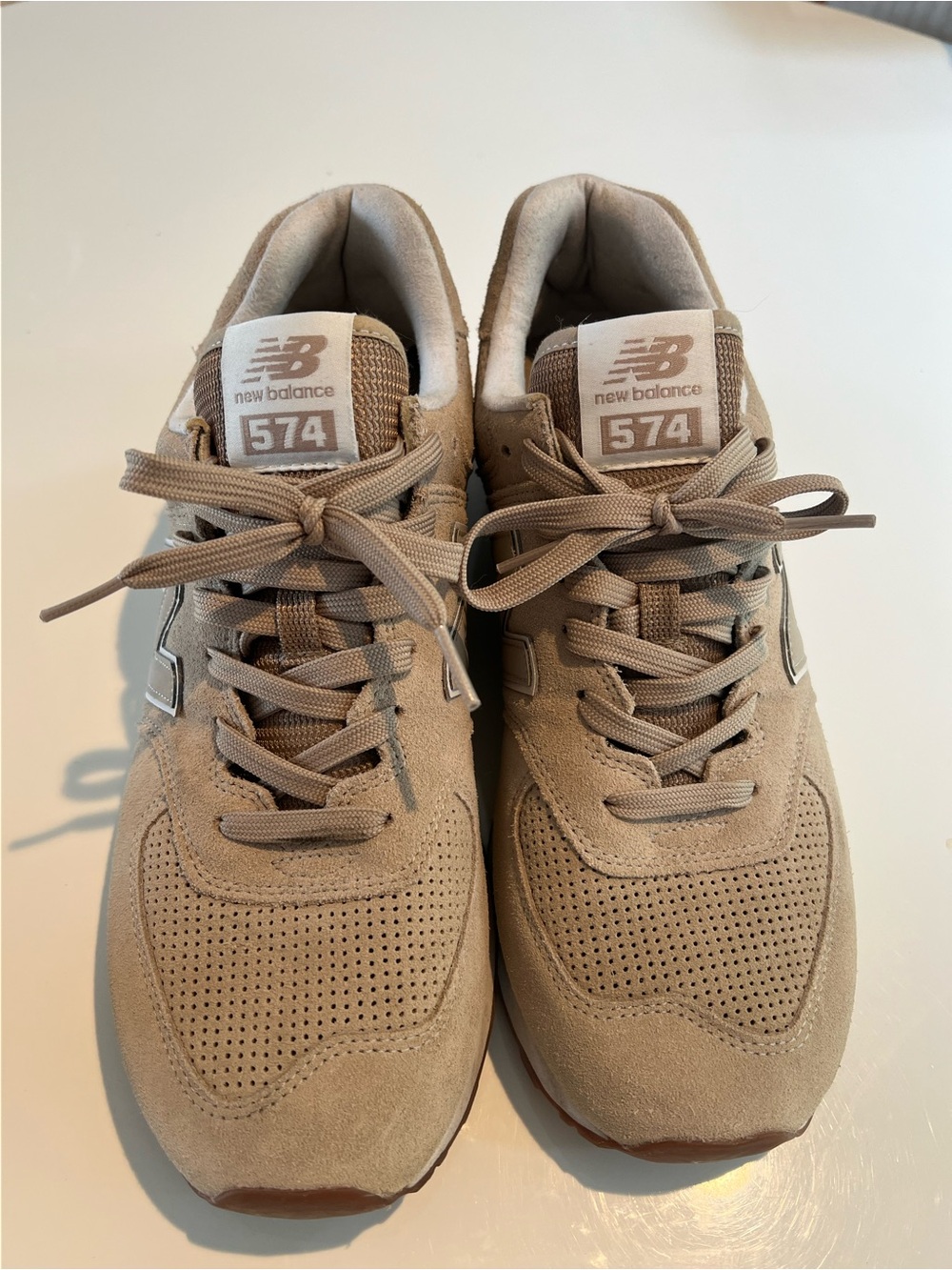 New Balance Tan Suede & Mesh Sneaker - Picture 4 of 9